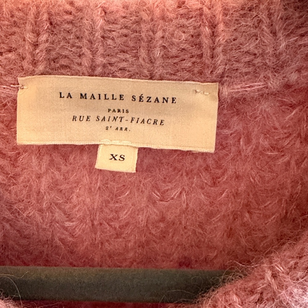 Sezane Pink Chunky Knit Button-Front Cardigan - Picture 4 of 4